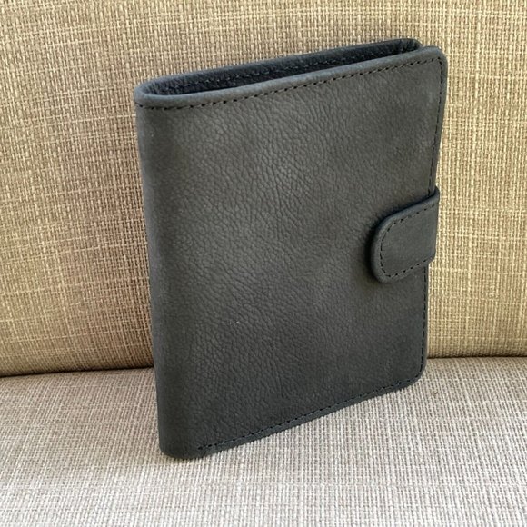 Men Wallet Black Genuine Leather Bifold Card Holder Handmade Purse Money Clip - Picture 4 of 12